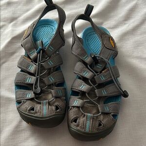 KEEN Kids Gray and Teal Outdoor Sport Sandals